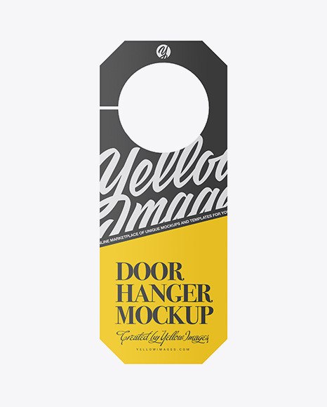 Paper Door Hanger Mockup cardboard 1902