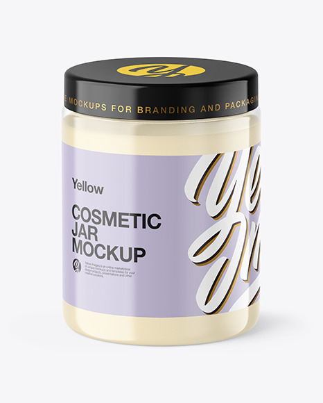 Clear Cosmetic Jar Mockup