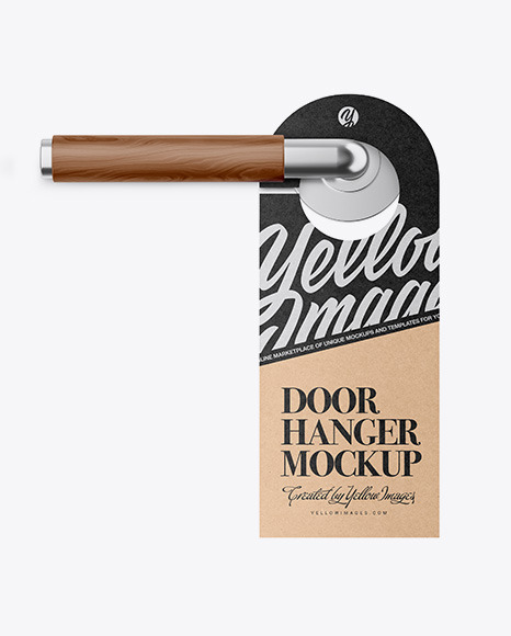 Kraft Door Hanger W/ Handle Mockup
