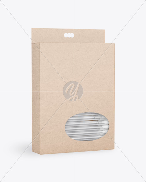 Kraft Box With Cotton Buds Mockup PSD #3