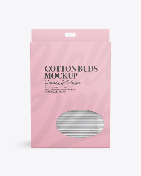 Paper Box With Cotton Buds Mockup PSD #4