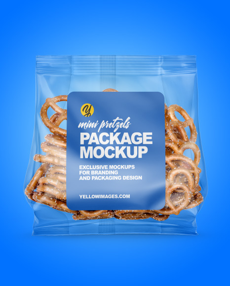 Download Bag With Mini Pretzels Mockup In Bag Sack Mockups On Yellow Images Object Mockups