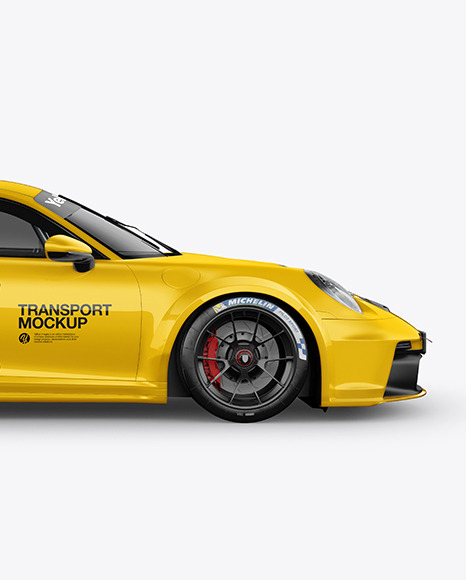 Download Sport Car Mockup Side View In Vehicle Mockups On Yellow Images Object Mockups