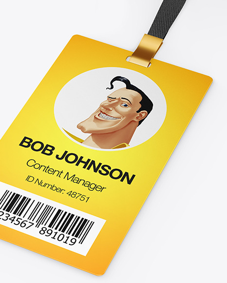 Lanyard w  Plastic ID Card Mockup PSD #2