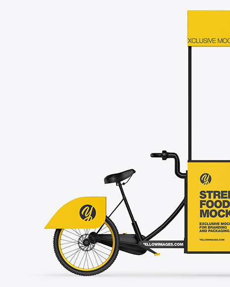 Download Street Food Bike Mockup In Vehicle Mockups On Yellow Images Object Mockups