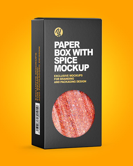 Paper Box with Spice Mockup PSD #2