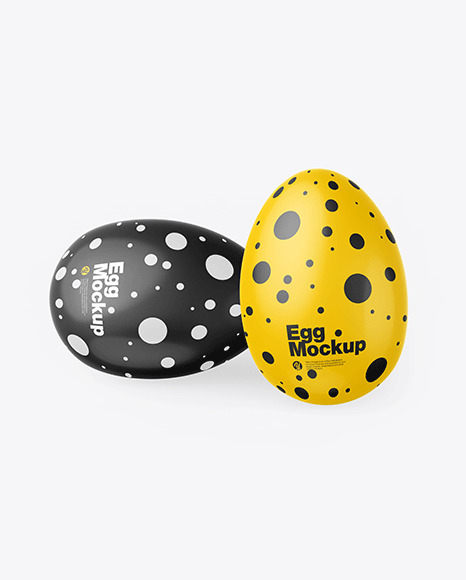 Two Glossy Eggs Mockup PSD #6