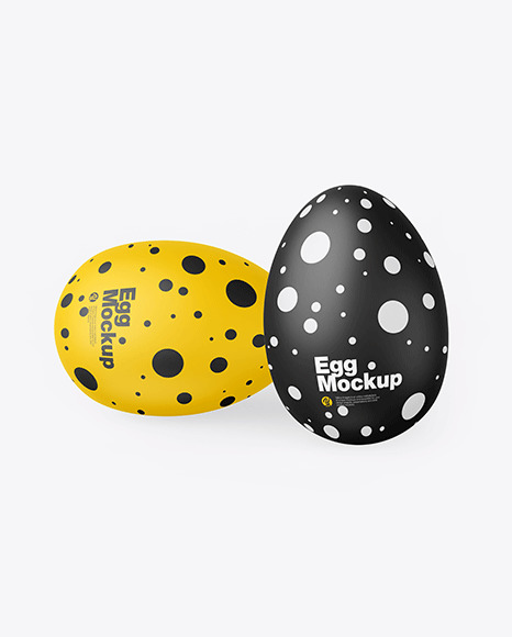 Two Matte Eggs Mockup PSD #6