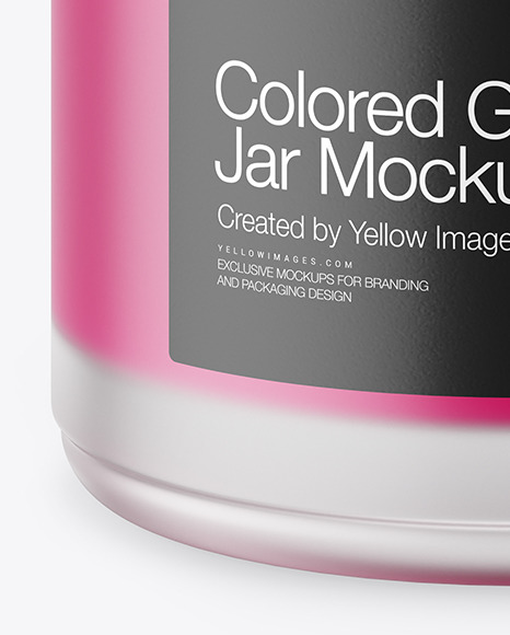 Opened Frosted Glass Jar With Colored Gel Mockup PSD #1