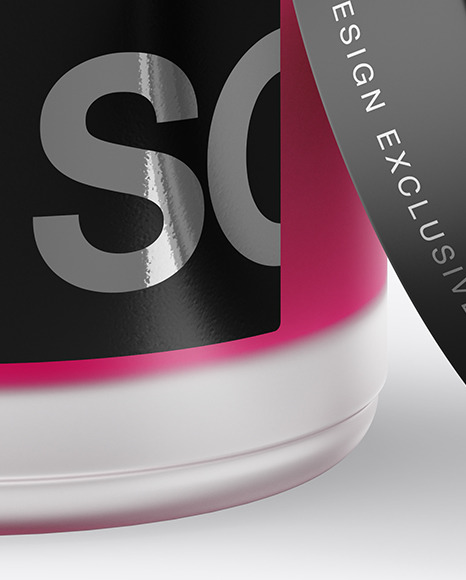 Opened Frosted Glass Jar With Colored Gel Mockup PSD #5