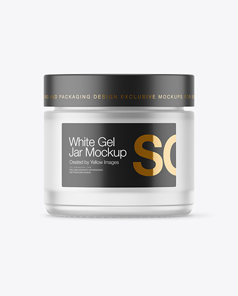Frosted Glass Jar With White Gel Mockup