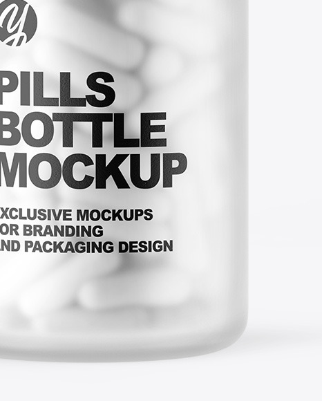 Frosted Pills Bottle Mockup PSD #1