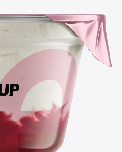 Plastic Cup w  Yogurt and Cherry Jam PSD #2