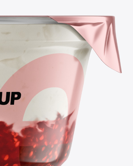 Plastic Cup w  Yogurt and Raspberry Jam PSD #2