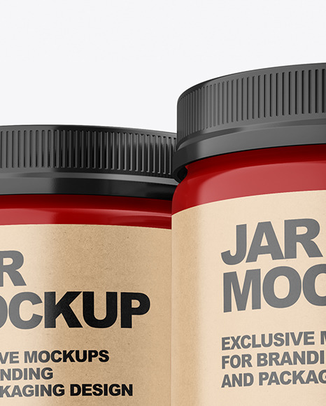 Three Glossy Plastic Jars Mockup PSD #6