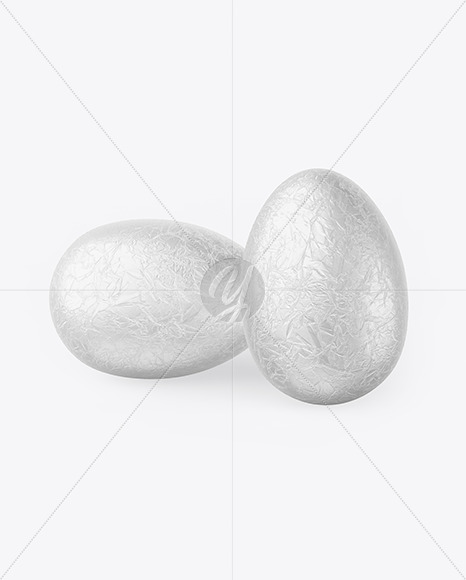 Two Eggs in Metallic Foil Mockup PSD #3