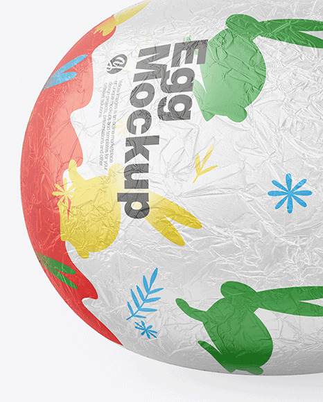 Two Eggs in Metallic Foil Mockup PSD #6