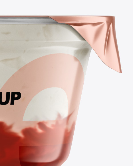 Plastic Cup w  Yogurt and Strawberry Jam PSD #2