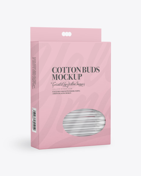 Download Box With Cotton Buds Mockup In Box Mockups On Yellow Images Object Mockups