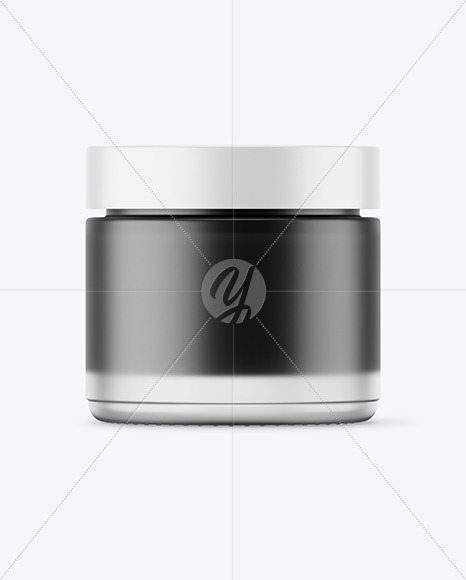 Frosted Glass Jar With Black Gel Mockup Frosted Glass Jar With Black Gel Mockup