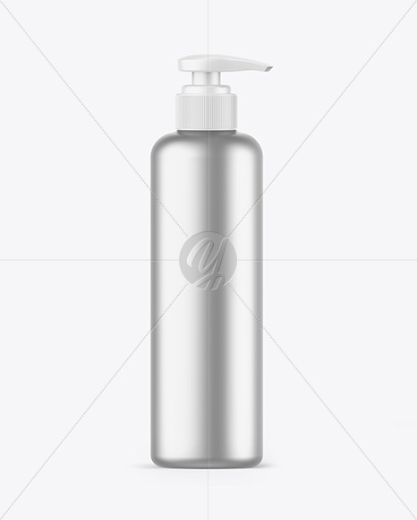 Matte Metallic Soap Bottle w/ Pump Mockup Matte Metallic Soap Bottle w/ Pump Mockup