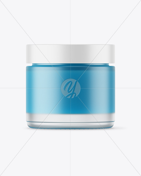 Frosted Glass Jar With Colored Gel Mockup