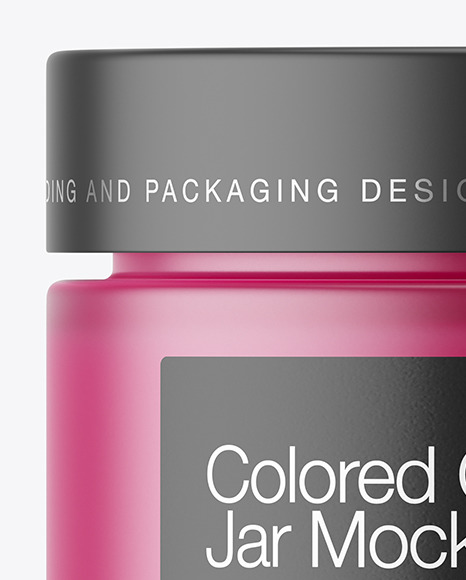 Frosted Glass Jar With Colored Gel Mockup PSD #1