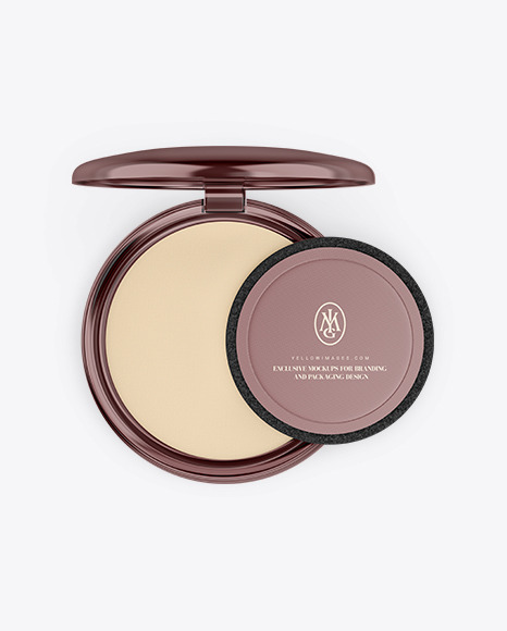 Download Metallic Cosmetic Powder Mockup In Packaging Mockups On Yellow Images Object Mockups