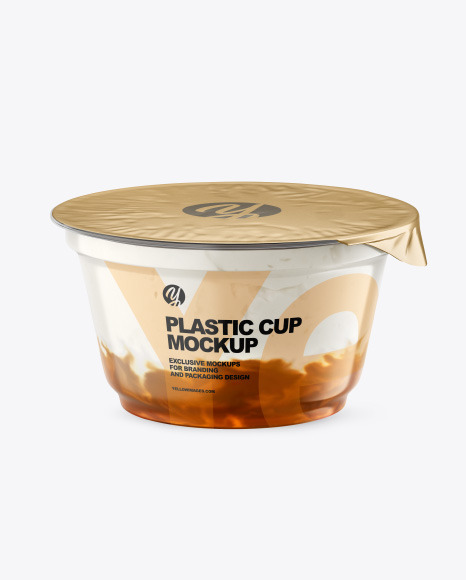 Plastic Cup w/ Yogurt and Apricot Jam