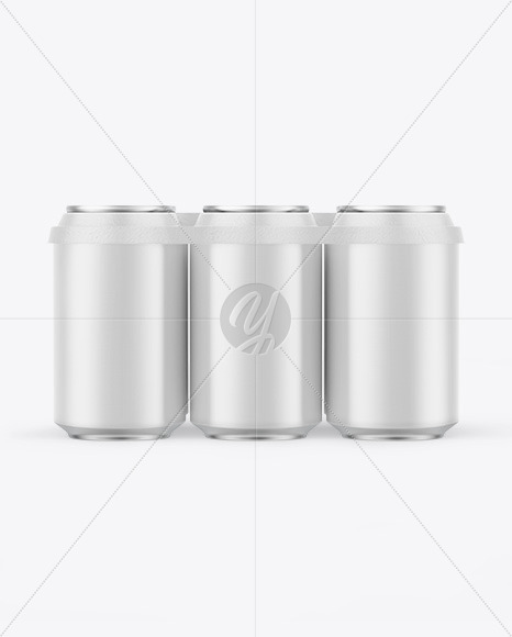 6 Pack Matte Cans with Holder Mockup PSD #3