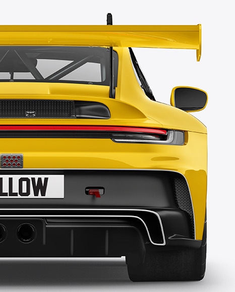 Sport Car Mockup   Back View PSD #2