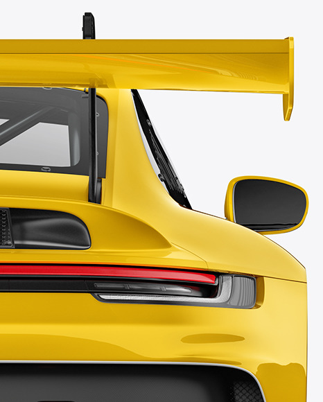 Sport Car Mockup   Back View PSD #1