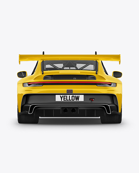 Sport Car Mockup   Back View PSD #6