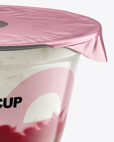 Plastic Cup w  Yogurt and Cherry Jam PSD #2