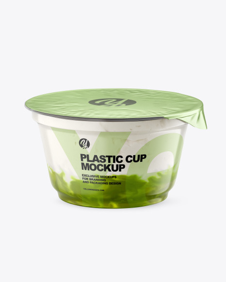 Plastic Cup w/ Yogurt and Kiwi Jam