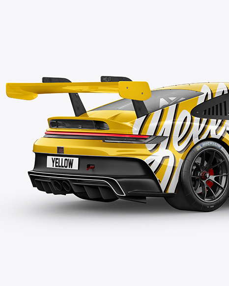 Sport Car Mockup   Back Half Side View PSD #2