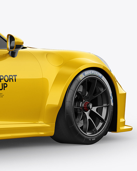 Sport Car Mockup   Back Half Side View PSD #6
