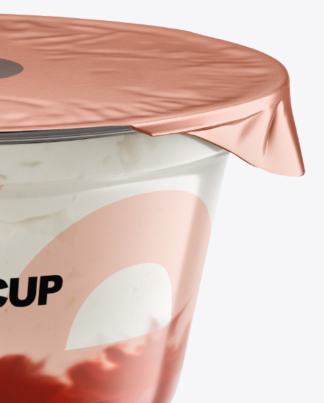 Plastic Cup w  Yogurt and Strawberry Jam PSD #2