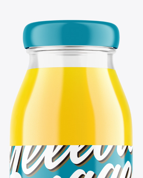 Glass Bottle with Orange Juice Mockup PSD #1