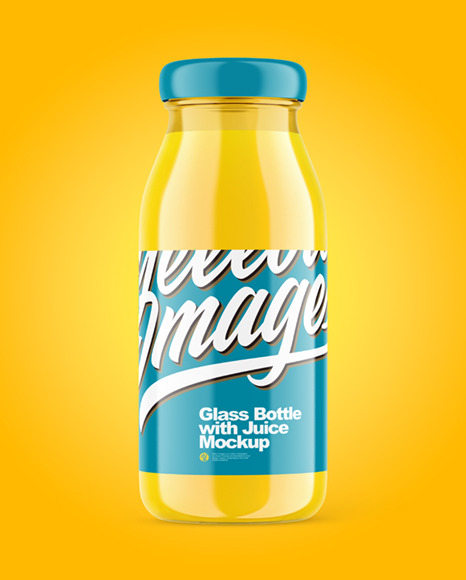 Glass Bottle with Orange Juice Mockup PSD #7