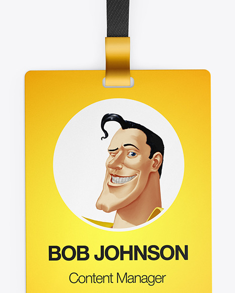 Lanyard w  Plastic ID Card Mockup PSD #1