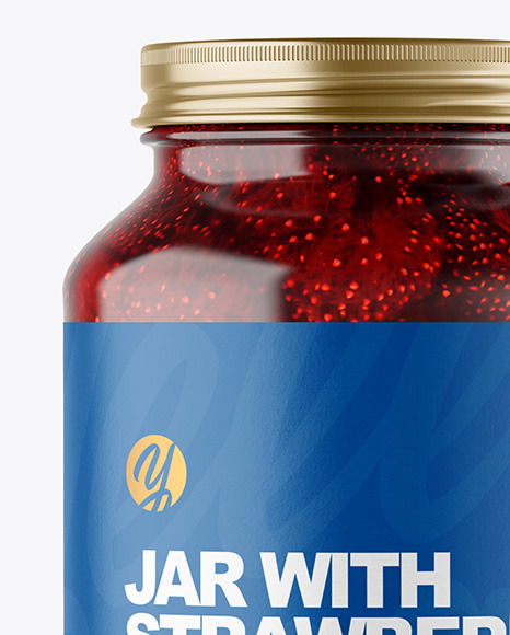 Clear Glass Jar With Strawberry Jam Mockup In Jar Mockups On Yellow Images Object Mockups