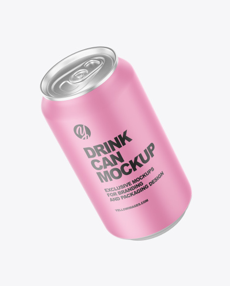 Aluminium Can With Matte Finish Mockup