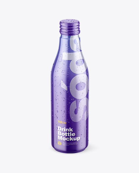 Metallic Drink Bottle w/ Drops Mockup