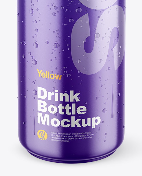 Metallic Drink Bottle w  Drops Mockup PSD #1