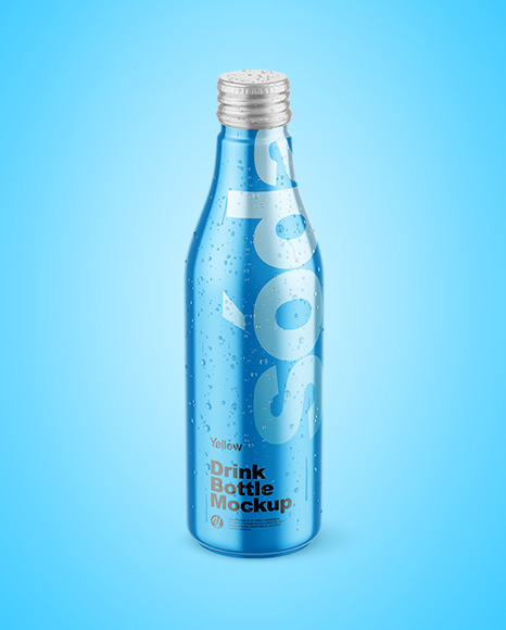 Metallic Drink Bottle w  Drops Mockup PSD #7