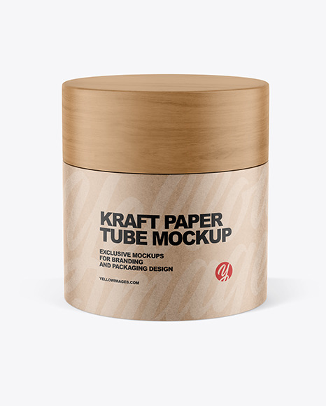 Kraft Paper Tube Mockup PSD #2
