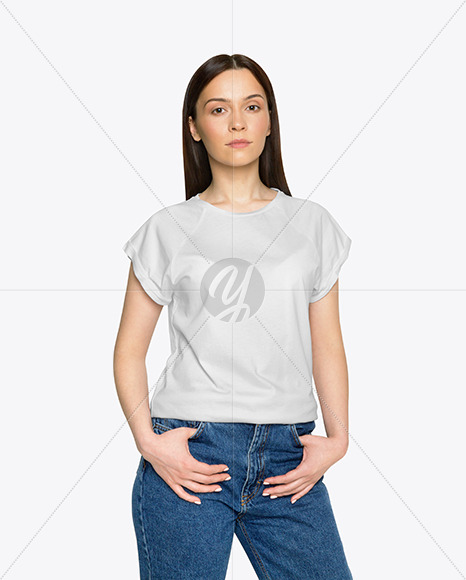 Free Woman in a T-Shirt Mockup Apparel Mockups