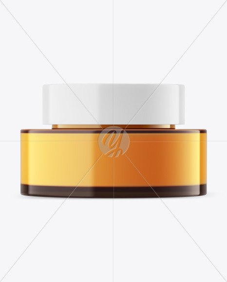 Amber Glass Cosmetic Jar Mockup