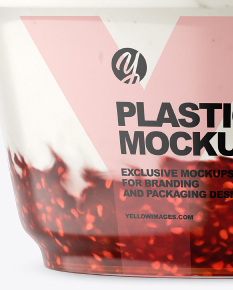 Plastic Cup w  Yogurt and Raspberry Jam PSD #1